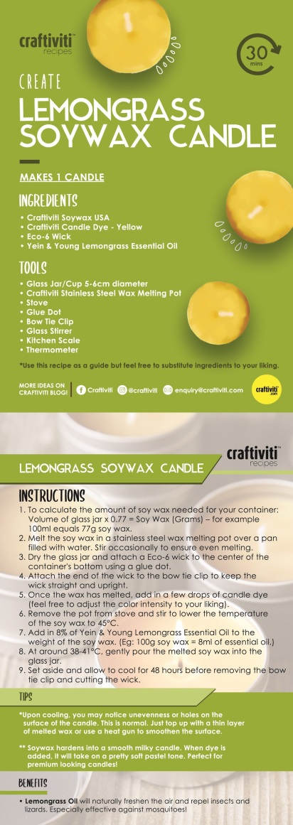 DIY Lemongrass Soy Wax Candle – Craftiviti