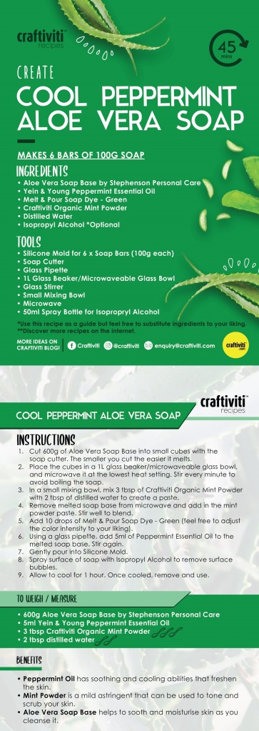 Craftiviti Recipe DIY Instructions 2-Cool Peppermint Aloe Vera Soap-17